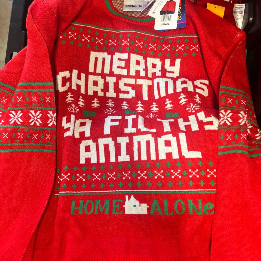 Red "Merry Christmas Ya Filthy Animal" Holiday Sweater